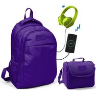 Yaygan Coral High Mor USB Soketli Okul Kız Çocuk Beslenme Çantası