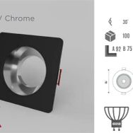 Ycl YC-2010 Dekoratif Modern Siyah UV Chrome Sıva Altı Spot Kasa