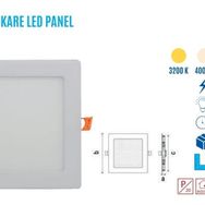 Ycl YPL-3012B 12W Sıva Altı Kare Beyaz Led Panel