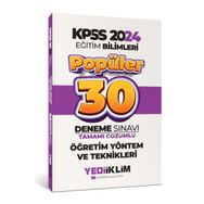 Yediiklim Yayınları - 2024 KPSS Eğitim Bilimleri Öğretim Yöntem ve Teknikleri Popüler Tamamı Çözümlü 30 Deneme