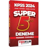 Yediiklim Yayınları - 2024 KPSS Genel Yetenek Genel Kültür Tamamı Çözümlü Süper 5'li Deneme