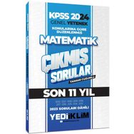 Yediiklim Yayınları - 2024 KPSS Genel Yetenek Lisans Matematik Konularına Göre Tamamı Çözümlü Çıkmış Sorular