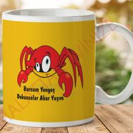Yengeç Burcu Baskılı Seramik Kupa Bardak