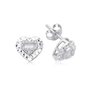 Yetkin Diamond 0.15 Karat Pırlanta Baget Kalp Küpe