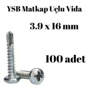 Yıldız Silindir Başlı 100 Adet - 3.9 x 16 mm Ysb Matkap Uçlu Akıllı Vida