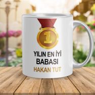 Yılın En İyi Babası Baskılı Porselen Kupa Bardak
