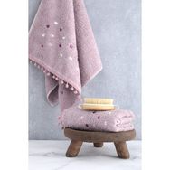 Yoncagül Ponponlu 2li El Yüz Havlusu 50x90 - Lila - 50 x 90 cm