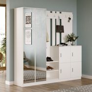 Yurudesign Gibson Vestiyer Portmanto Ayakkabılık Beyaz Dd9-W