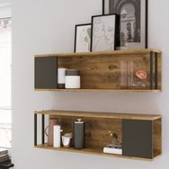 Yurudesign VG18-A Voyage Duvar Rafı Kitaplık Çam İkili Set