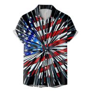 YWBleked Hawaii 3D Baskı Bağımsızlık Günü Denim Haki Erkek Gömlek