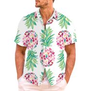 YWBleked Hawaii 3D Baskı Rahat Sıcak Gül Erkek Gömlek