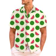 YWBleked Hawaii 3D Baskı Rahat Yeşil Erkek Gömlek