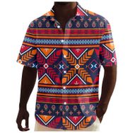 YWBleked Hawaii Afrika Dashiki Flanel Lacivert Erkek Gömlek