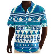 YWBleked Hawaii Afrika Dashiki Flanel Mavi Erkek Gömlek