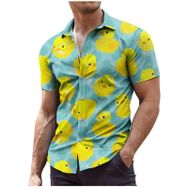 YWBleked Hawaii Aloha Baskılı Beyaz Erkek Gömlek