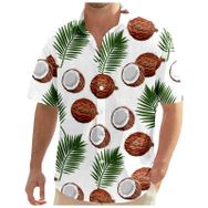 YWBleked Hawaii Çiçek Baskılı Rahat Kahve Erkek Gömlek