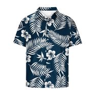YWBleked Hawaii Çiçek Desenli Gündelik Lacivert Erkek Gömlek