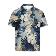 YWBleked Hawaii Çiçek Desenli Gündelik Sarı Erkek Gömlek