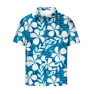 YWBleked Hawaii Vintage Baskılı Rahat Mavi Erkek Gömlek