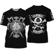 Yxyeceipeno C Viking Dövme Kısa Kollu Polyester Lehim Kumaşı Rahat ve Nefes Alabilir Solmaz Unisex T-shirt