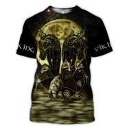 Yxyeceipeno D Viking Dövme Kısa Kollu Polyester Lehim Kumaşı Rahat ve Nefes Alabilir Solmaz Unisex T-shirt