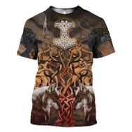 Yxyeceipeno E Viking Dövme Kısa Kollu Polyester Lehimleme Kumaşı Rahat ve Nefes Alabilir Solmaz Unisex T-shirt