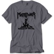 Z Zepplin RT5961 Manowar Kings Of Metal Black Gri Erkek T-shirt