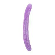 Zaga Oyun Hi-Rubber Şeffaf Jel Çift Taraflı Dildo - 32.5Cm Mor 241077752365
