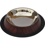 Zampa 32 Oz Kaymaz Tabanlı Ahşap Desenli Köpek Mama-Su Kabı