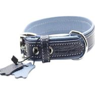 Zampa Flatiron 4x72 cm Turkuaz Lacivert Yumuşak Dokulu Gerçek Deri Köpek Tasması
