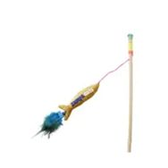 Zampa Matatabi Ahşap 42 cm Saplı Balık Peluş Kedi Oltası