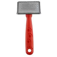 Zampa Slikon Top Başlıklı Kırmızı 14x6 cm Kedi ve Köpek Fırçası