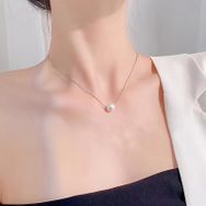 Zarif Vintage Esintili Sahte Beyaz İnci Kolye Kadınlar İçin - Paslanmaz Çelik, Kaplamasız, Günlük Giyim ve Partiler İçin İdeal