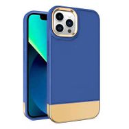 Zebana Apple iPhone 13 Pro Max Mavi Gold Stil Silikon Kılıf