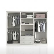 Zenio Side 6 Kapak 2 Çekmece Aynalı Beyaz Gardrop