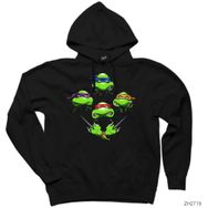 Zepplin ZP2719 Siyah Giyim Ninja Turtles Face Kapüşönlü Erkek Çocuk Sweatshirt