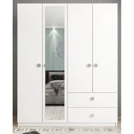 Zerka Concept Point 4 Kapaklı Beyaz Gardırop Dolap