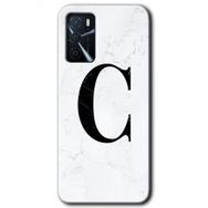 Zero Oppo A16 HD Desen Baskılı Beyaz Mermer Desenli Ç Harfi Cep Telefonu Kılıfı