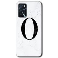 Zero Oppo A16 HD Desen Baskılı Beyaz Mermer Desenli Ö Harfi Cep Telefonu Kılıfı