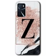 Zero Oppo A16 HD Desen Baskılı Pembe Mermer Desenli Z Harfi Cep Telefonu Kılıfı