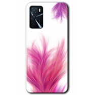 Zero Oppo A16 HD Desen Baskılı Pembe Tüy Cep Telefonu Kılıfı