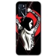 Zero Oppo A16 HD Desen Baskılı Samurai Girl Cep Telefonu Kılıfı