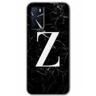 Zero Oppo A16 HD Desen Baskılı Siyah Mermer Desenli Z Harfi Cep Telefonu Kılıfı