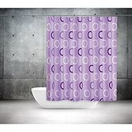 Zethome 5033 Tropik Çift Kanat Lila Banyo Perdesi