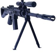 Zeugma Siyah Lazerli Ayaklı Dipçikli Şarjörlü Boncuk Atan Sniper Oyuncak Tabanca