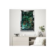 Zevahir Malahit Taşı Desenli Yeşil Gold 20x30 Gold Aynalı Pleksi Çerçeveli Gümüş MDF Tablo
