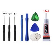 Zhanlida B7000 Şeffaf 15 ml Ekran Cam Kapak Yapıştırıcı ve Tamir Seti
