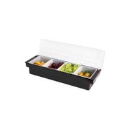 Zicco 4'lü, Kapaklı, Polikarbon, 50x16x h:9.5 cm Siyah Bar Konteyner