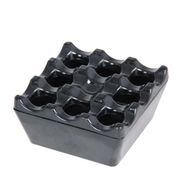 Zicco Melamin Kare Küllük, Kül Tablası 9x9x4.5 cm, Siyah