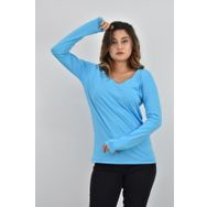 Zidan Life Zidan K-101 V Yaka Kadın Turkuaz Uzun Kol Sweatshirt